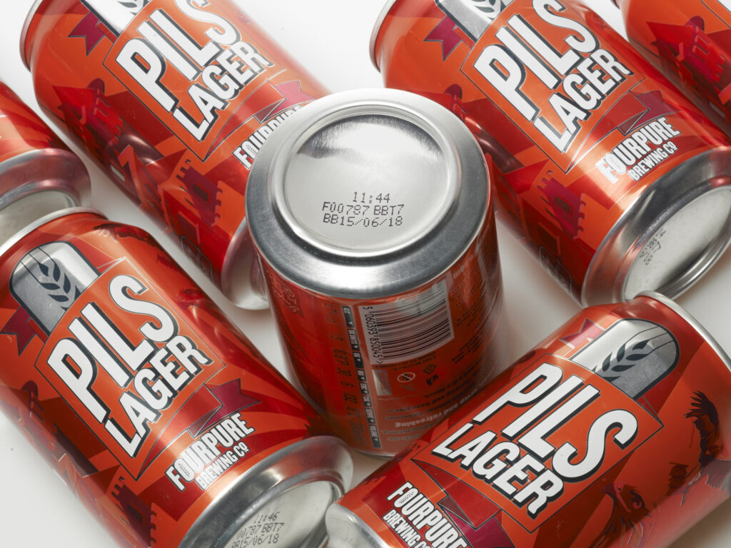 märkning aluminiumburk batchnummer bäst-före produktmärkning