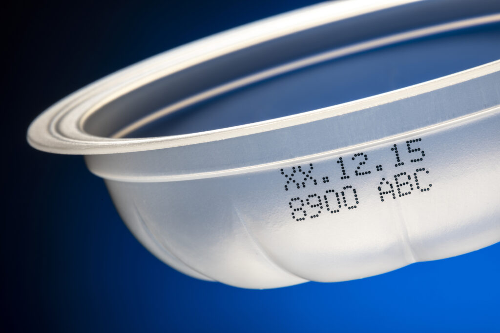 Produktmärkning märkning på plastförpackning