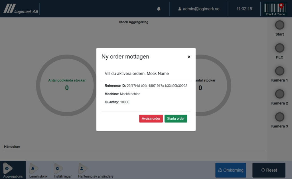 Track & Trace solution modern oral snus production