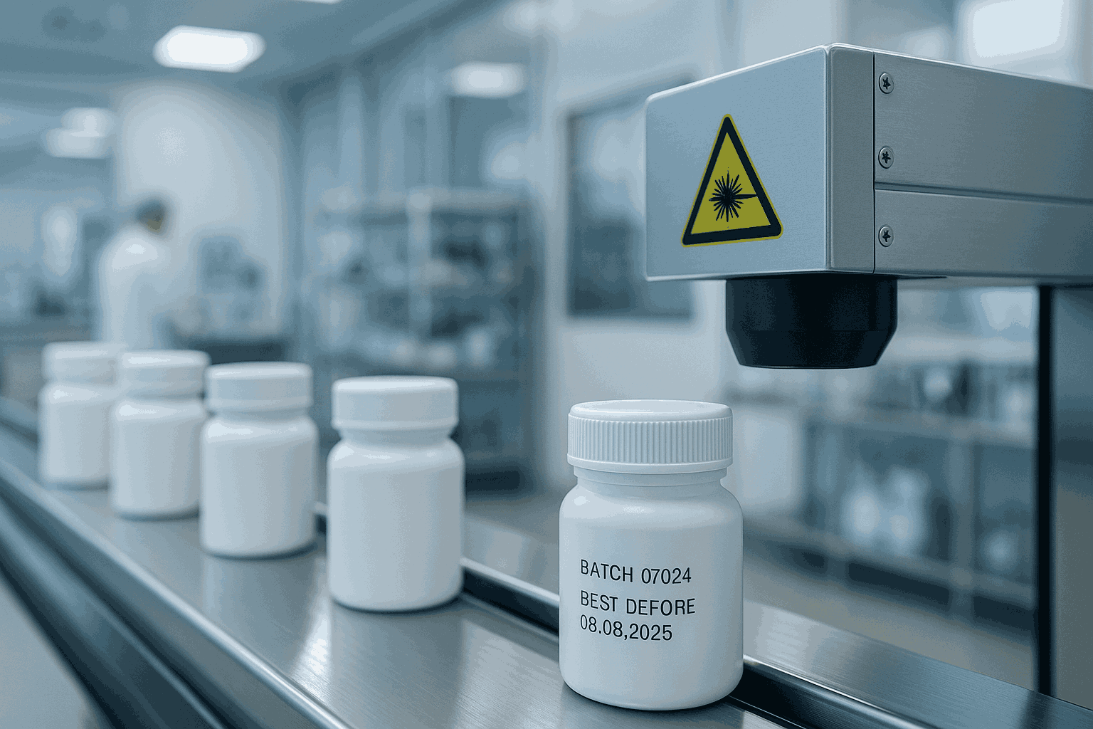 Pharma produktmärkning märkning på tablettask läkemedel