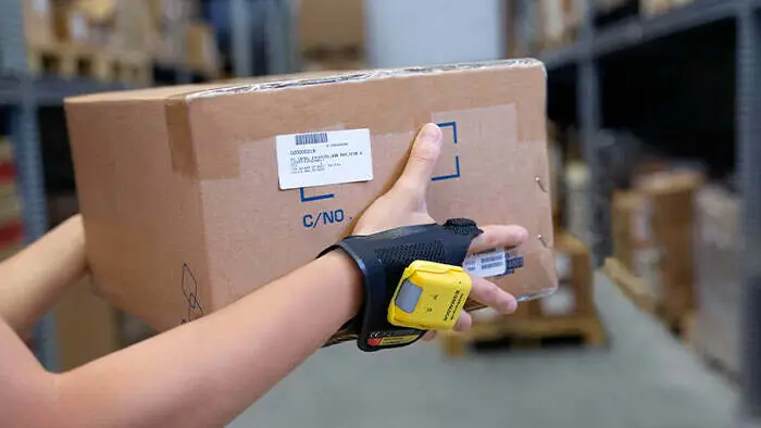 Bärbara streckkodsläsare fingerskanner