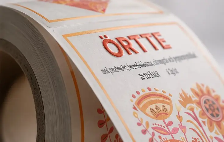 Etikett med specialeffekt, embossing