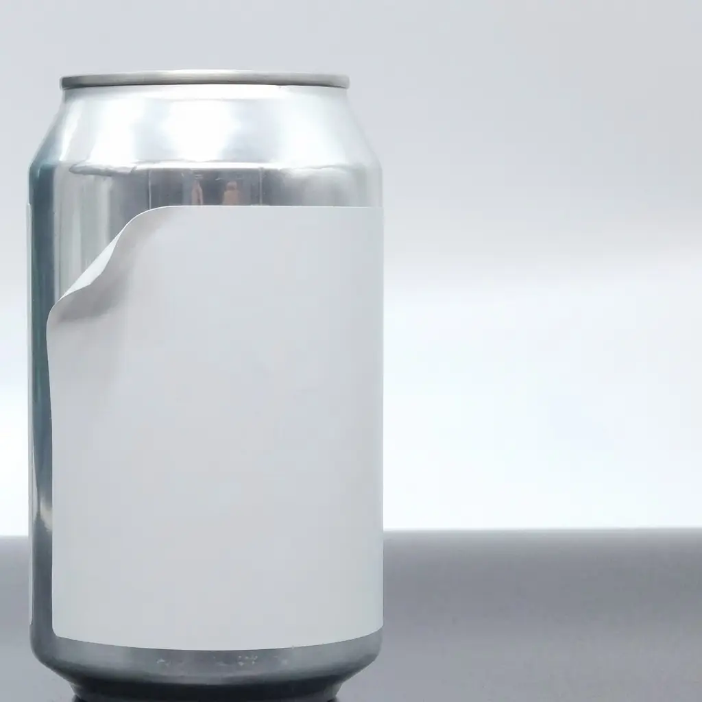 Etikett som släpper från aluminiumburk