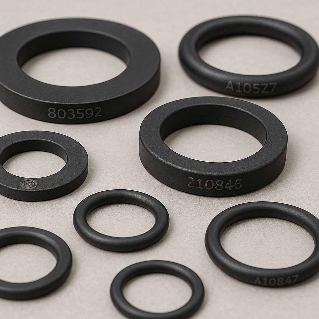 lasermärkning gummiring o-ring gummipackning tätningar märkning serienummer batch