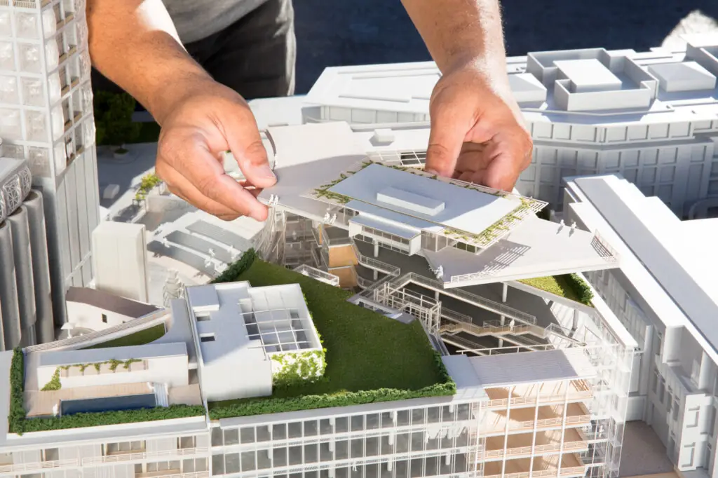 Arkitekturmodell tillverkad av Laserskärare